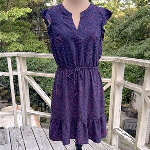ModCloth As You Love It Navy Dress with Red Hearts Size M